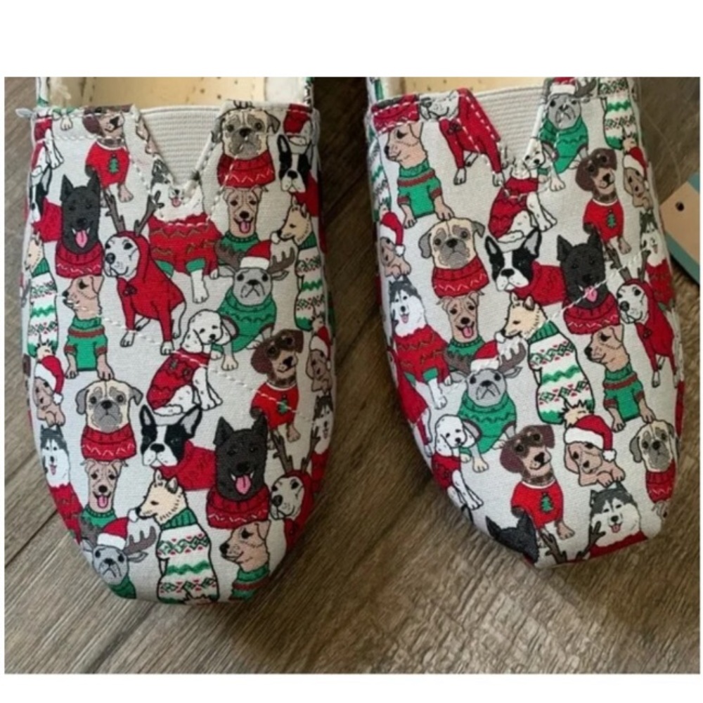 Toms Belmont Glacier Grey Holiday Sweater Dogs - Picture 2 of 4